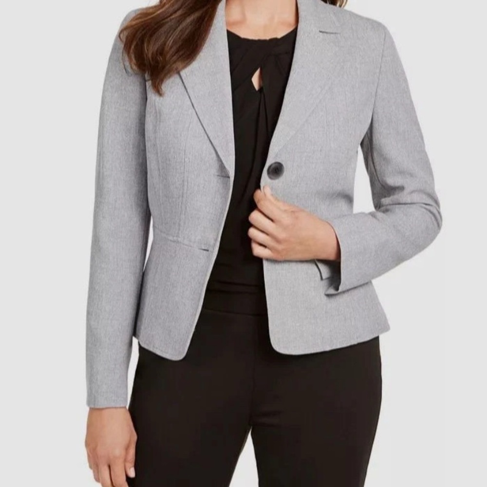 Kasper Classic Gray Suit Jacket Size 8 Office Career Classic Office Staple